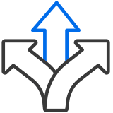 Icon of three arrows to represent gaining experience