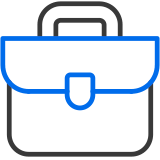 Icon of a briefcase to represent internship opportunities