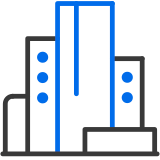 Icon of buildings to represent real estate