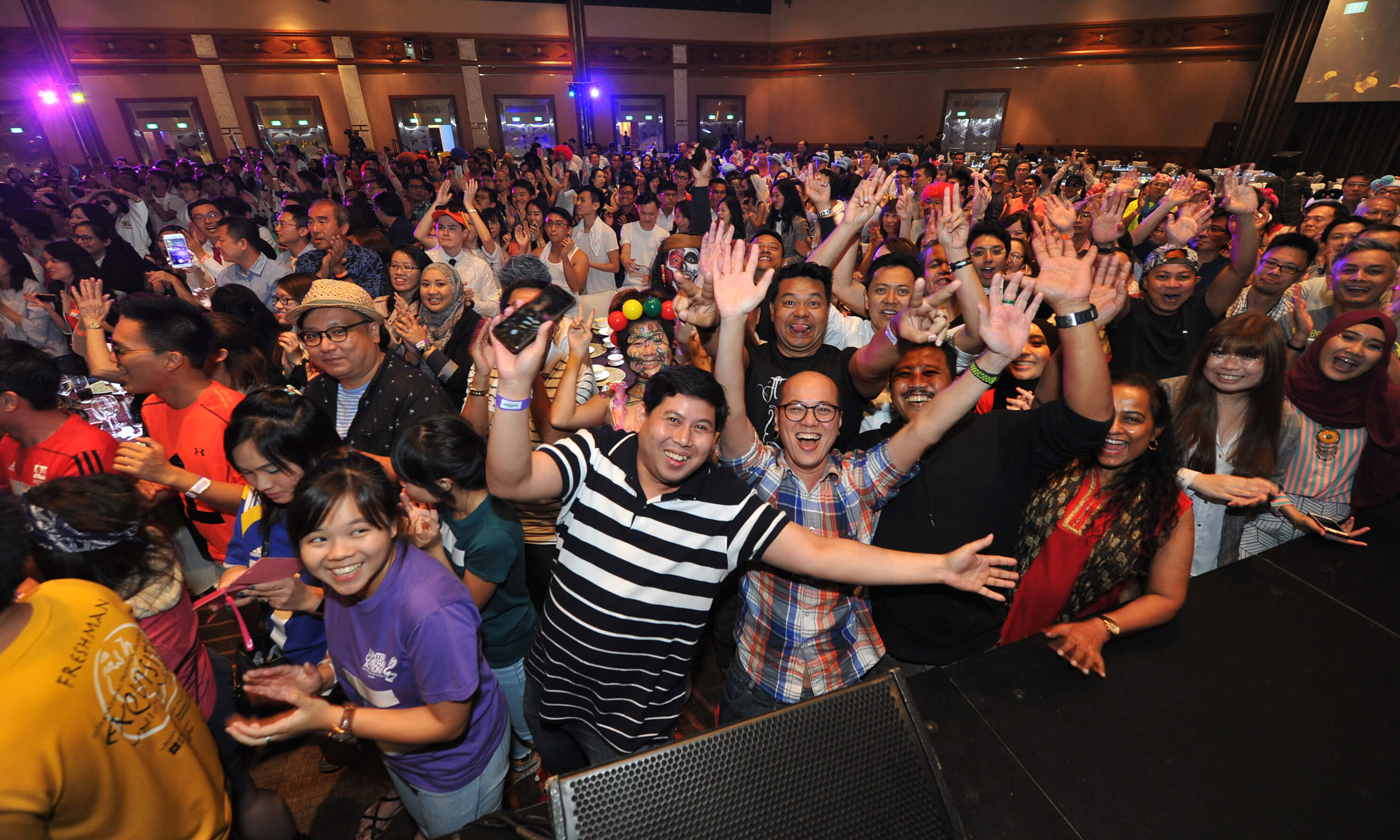 People having fun at a mass gathering