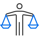 Icon of a person as a balance scale to represent work-life integration