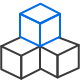 Icon of a cube stacked on top of two cubes to represent strong business foundations