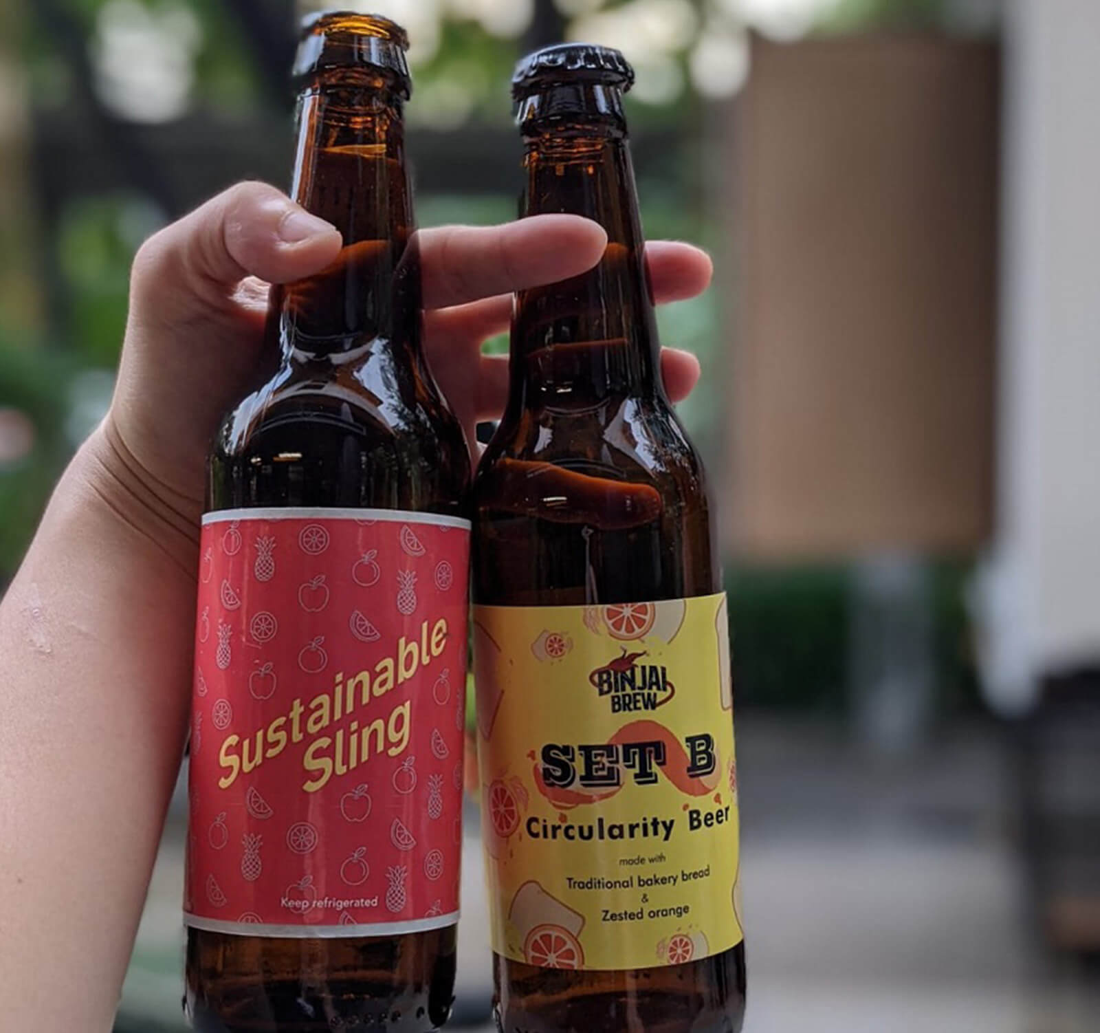 ‘Circularity Beer’ and ‘Sustainable Sling’ made from waste such as fruit peels and off-cuts of bread