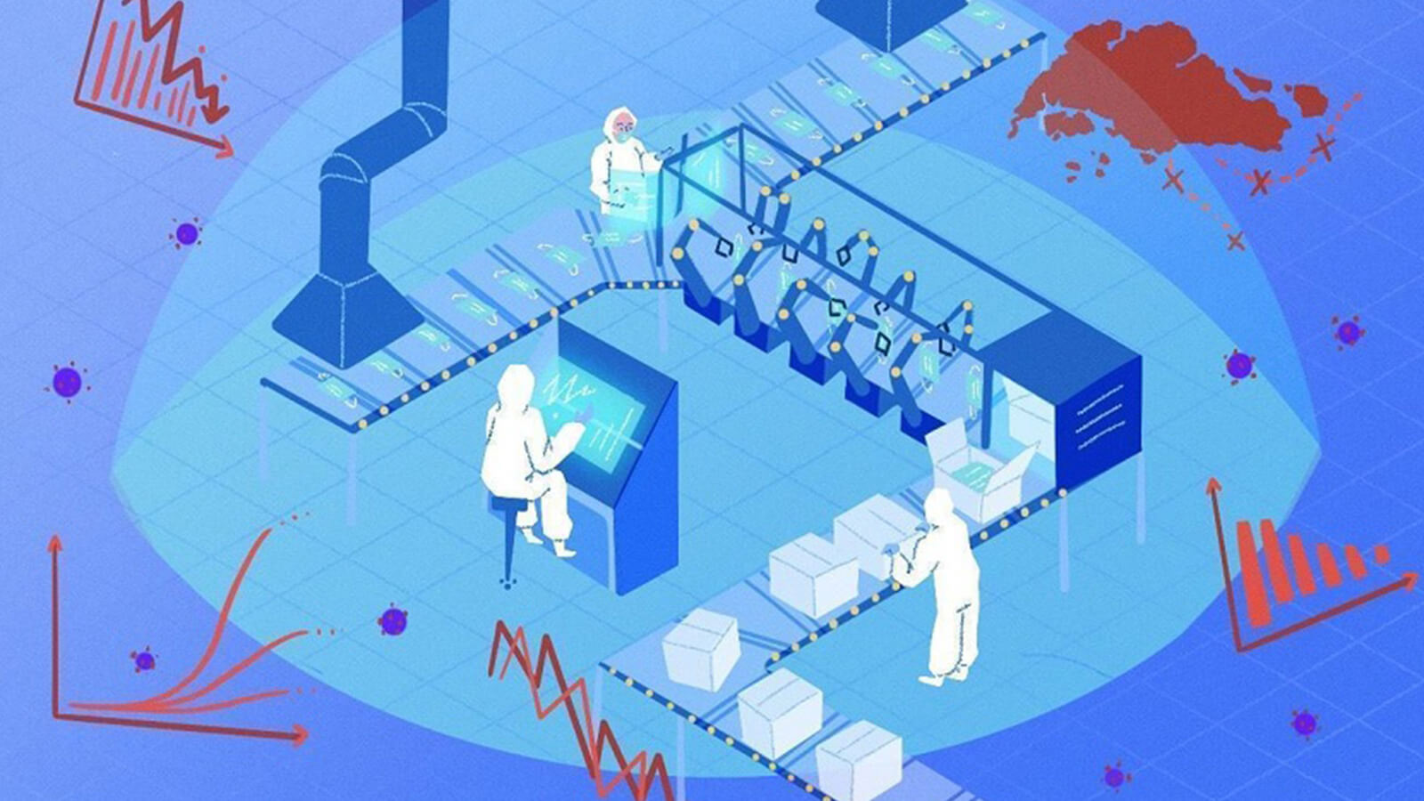 Illustration of manufacturing 4.0