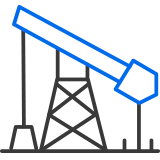 Icon of refinery equipment representing refinery exports