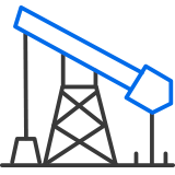Icon of refinery equipment representing refinery exports