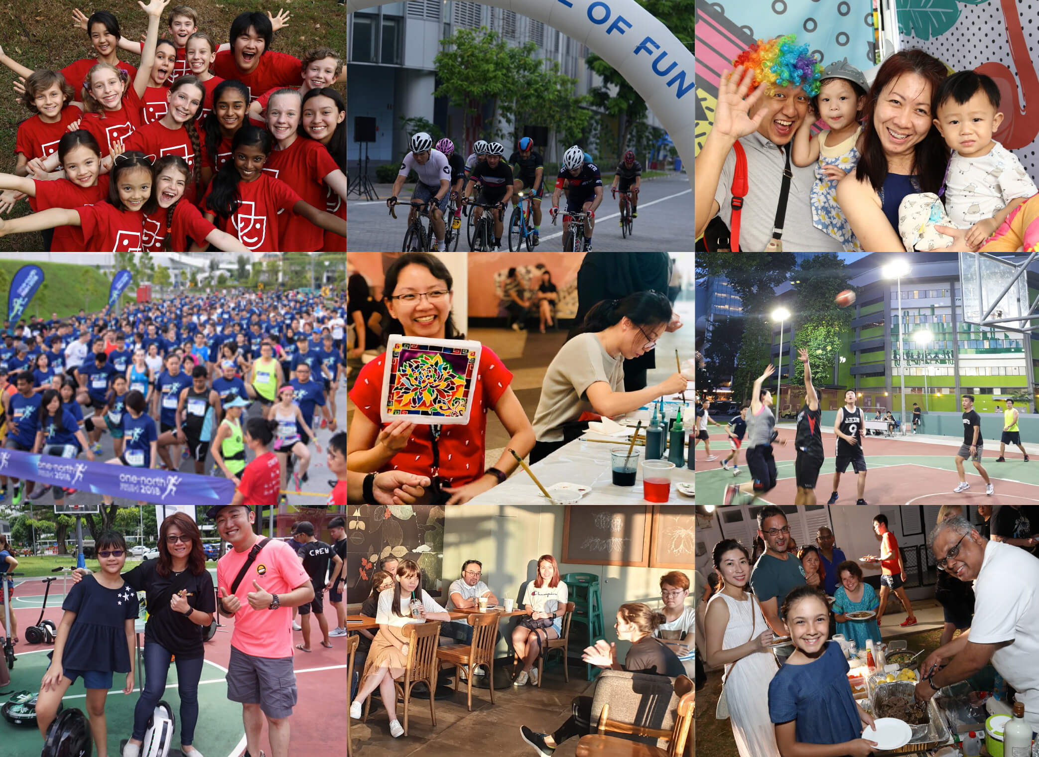 A collage of community events at one-north