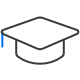 Icon of an academic cap representing Institutes of Higher Learning