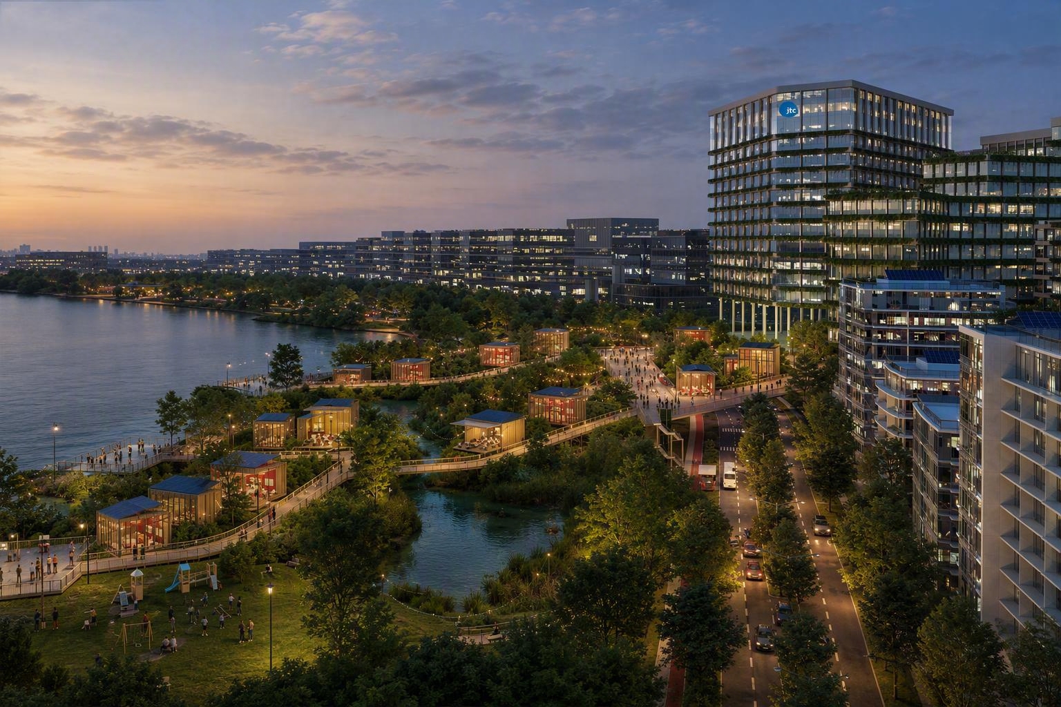 Artist’s impression of coastal view of Sungei Kadut Eco-District (SKED)