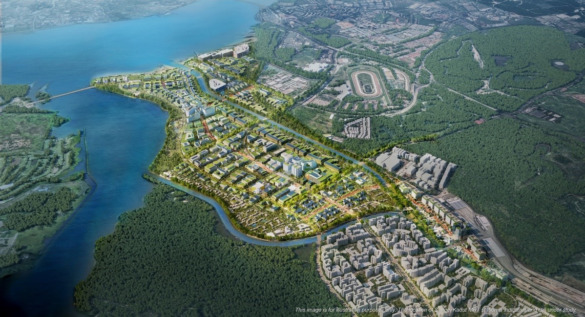 Artist’s impression of aerial view of Sungei Kadut Eco-district (SKED)