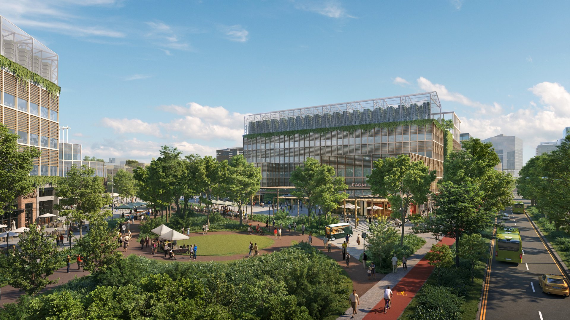Artist’s impression of greenery at the new Sungei Kadut Eco-District (SKED)