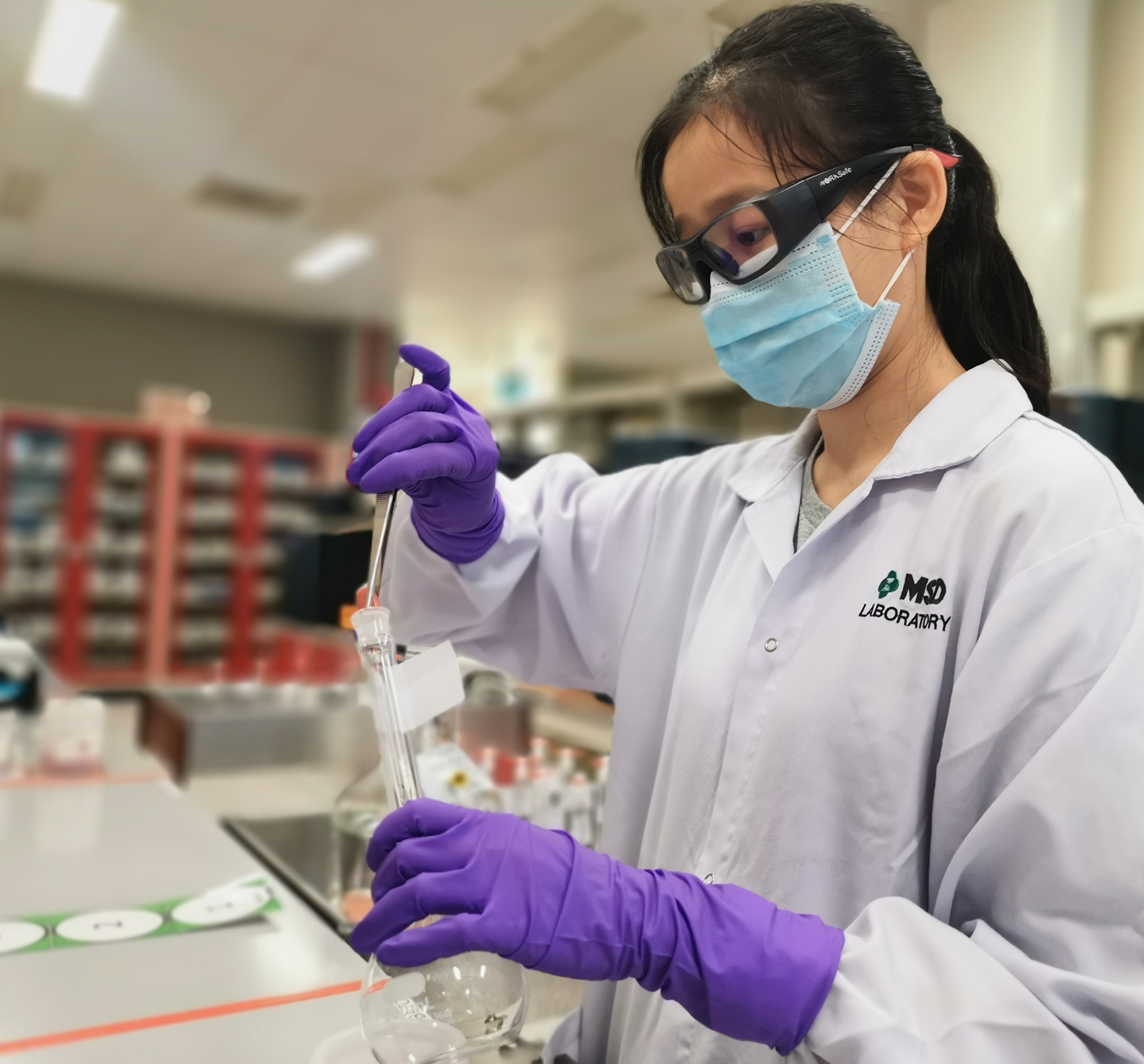 Scientist doing experiments in a lab