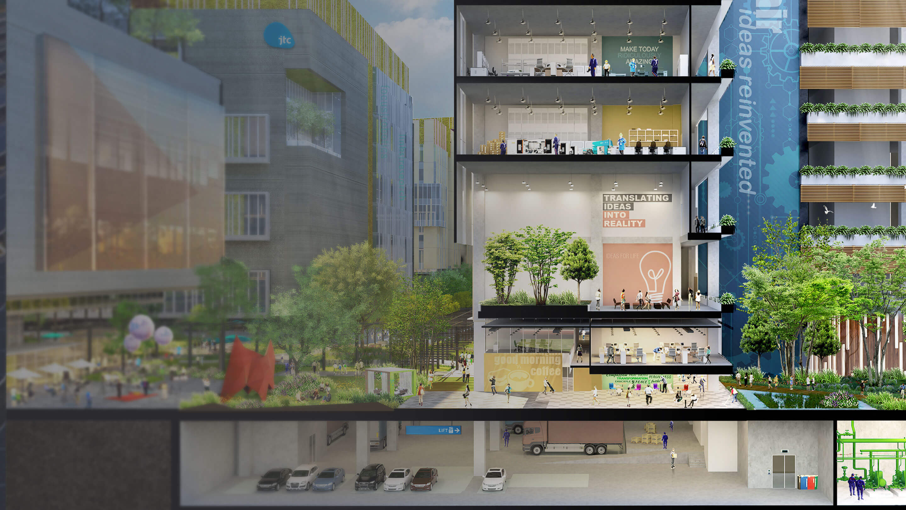 Artist's impression featuring a cross-section view of Woodlands North Coast 