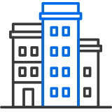 Icon of a block of flats representing homes