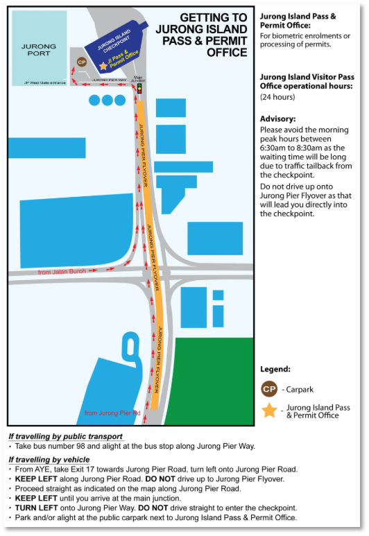 Jurong Island Pass & Permit Office Map