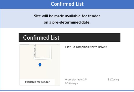Site will be made available for tender on a pre-determined date.