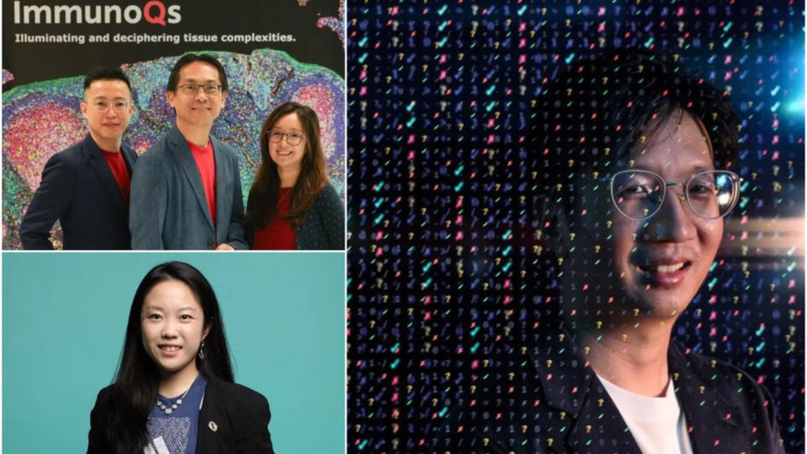 Clockwise from top left: The founders of ImmunoQs, AI Seer and DancingMind. All three startups are based at JTC Corp’s LaunchPad @ one-north. PHOTOS: TAY CHU YI, BT; YEN MENG JIIN, BT; DANCINGMIND