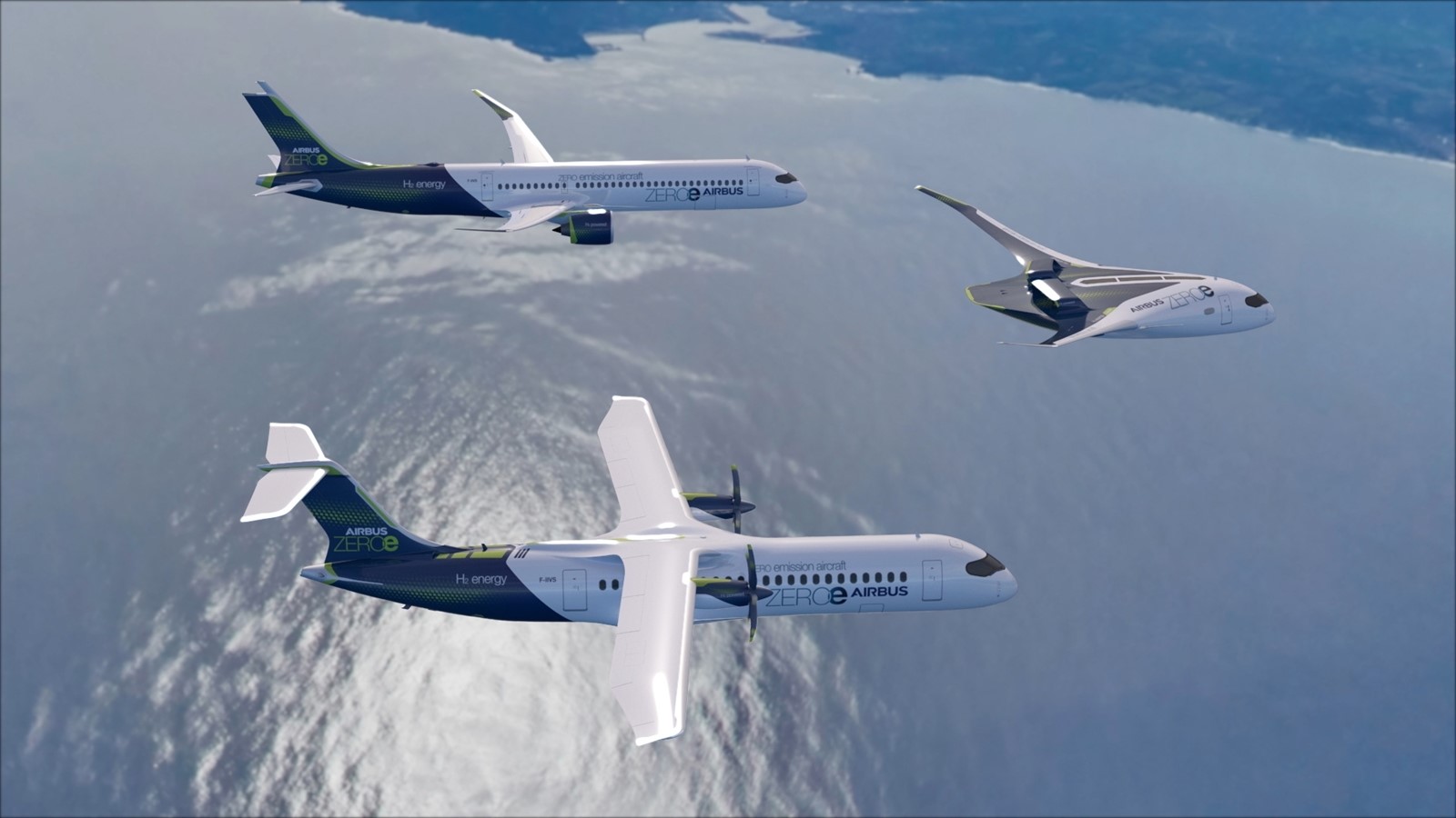 airbus zero-emission concept aircrafts