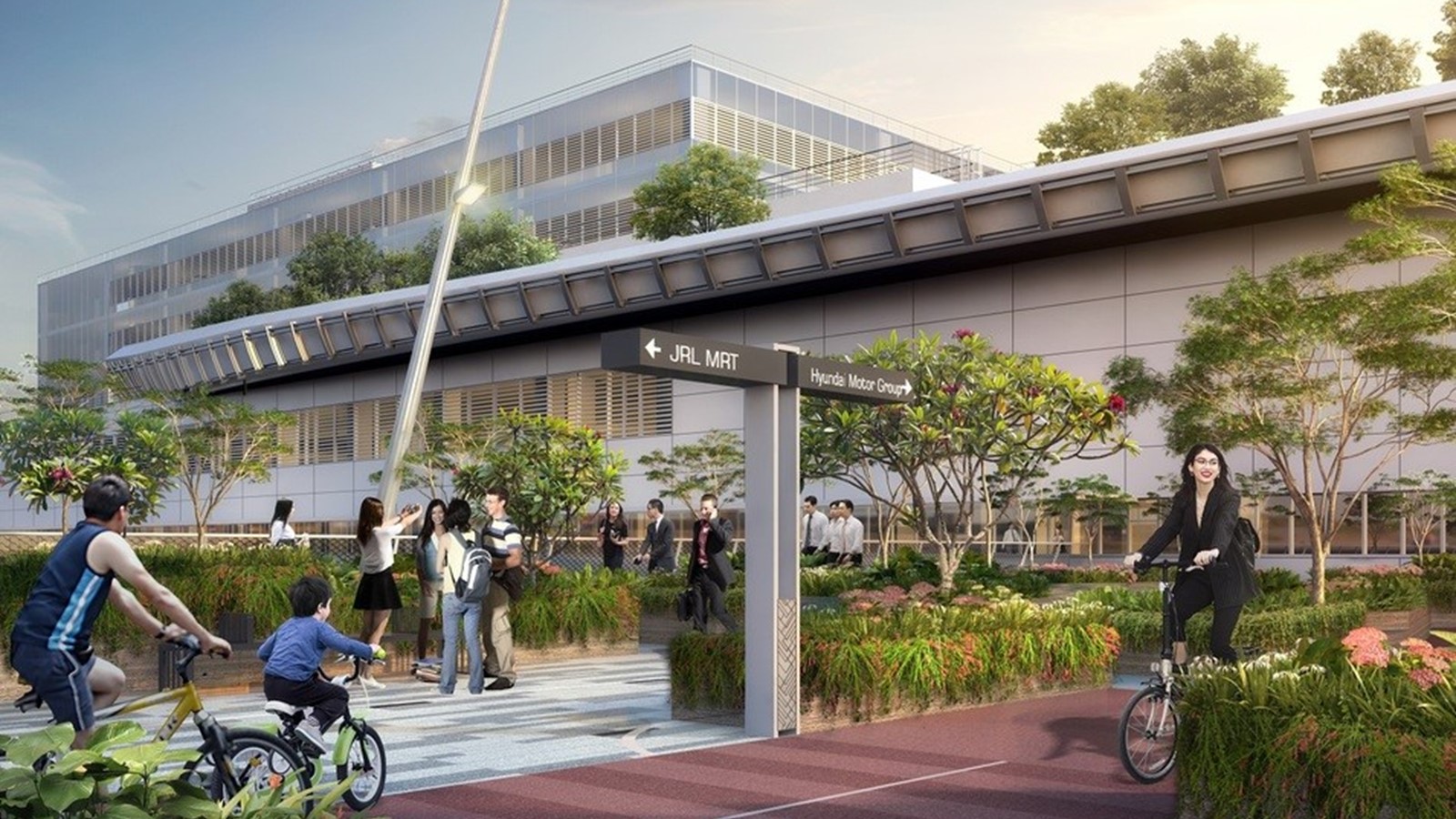 Artist impression of Jurong Innovation District's Sky Corridor