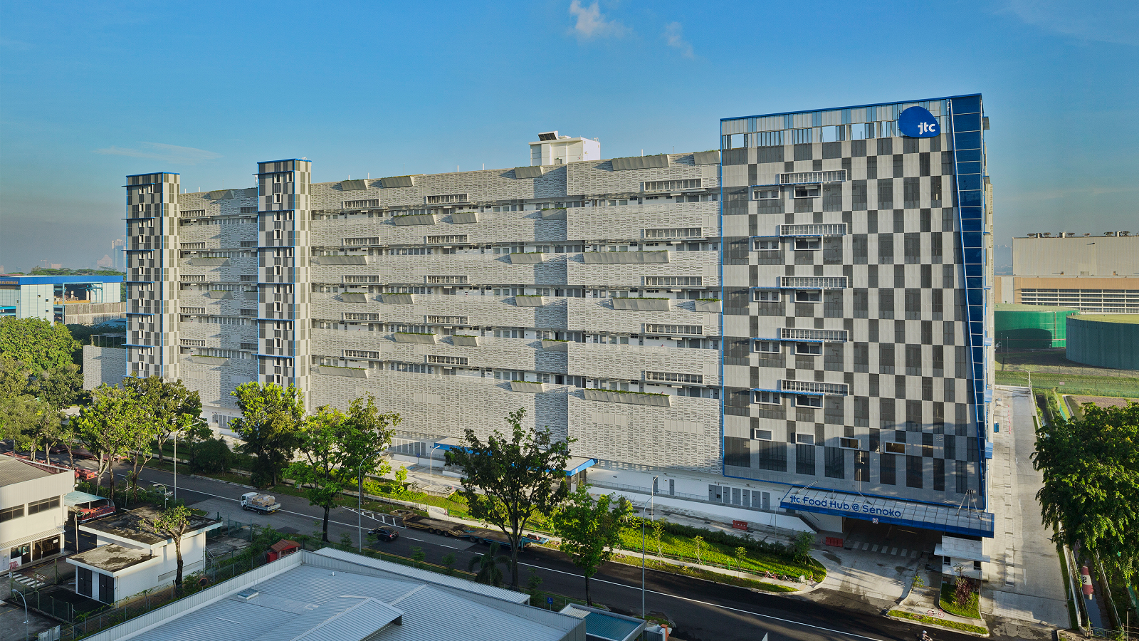 External view of JTC Food Hub at Senoko 