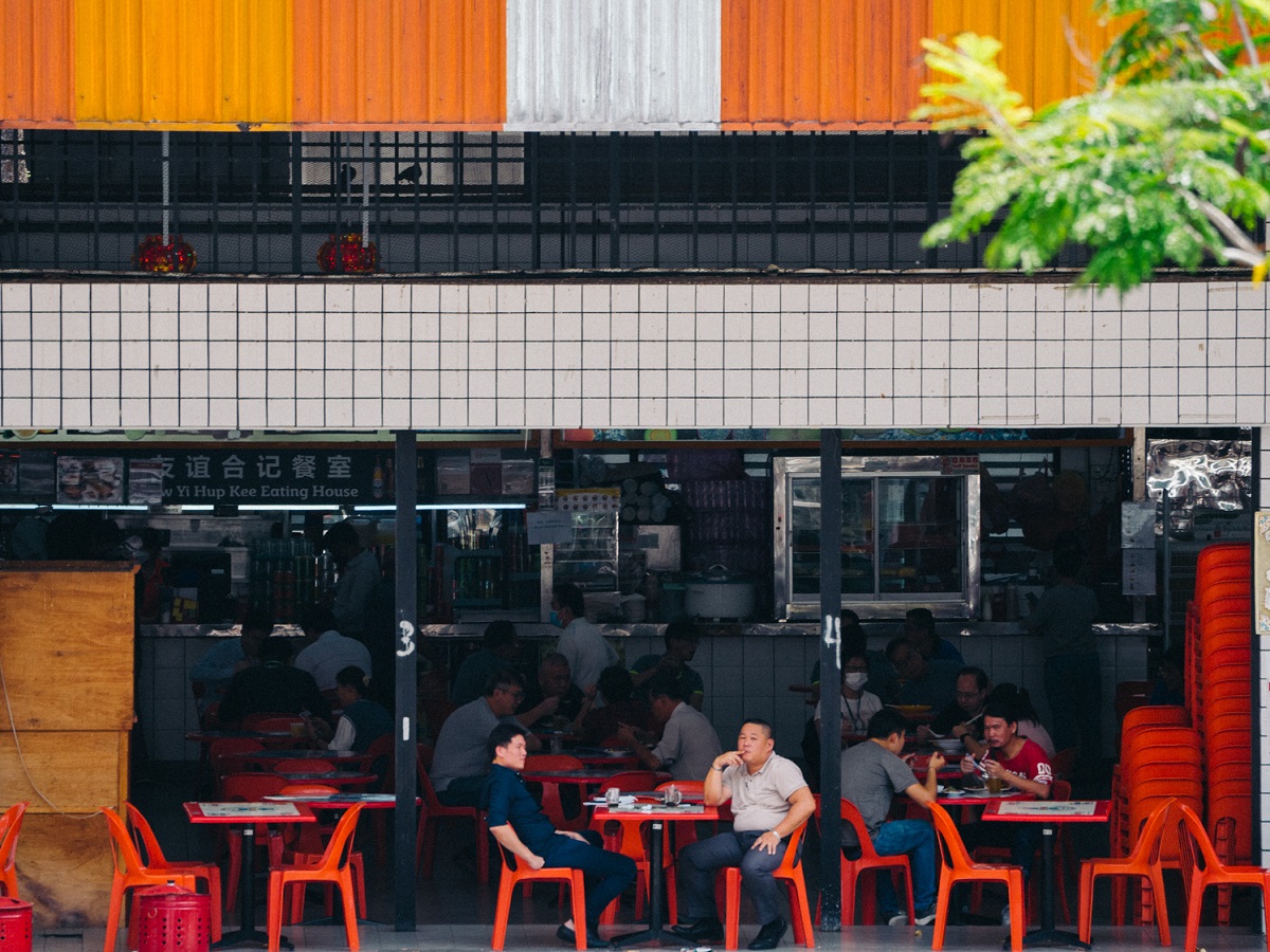 A lunch crowd gathers at one of the food courts