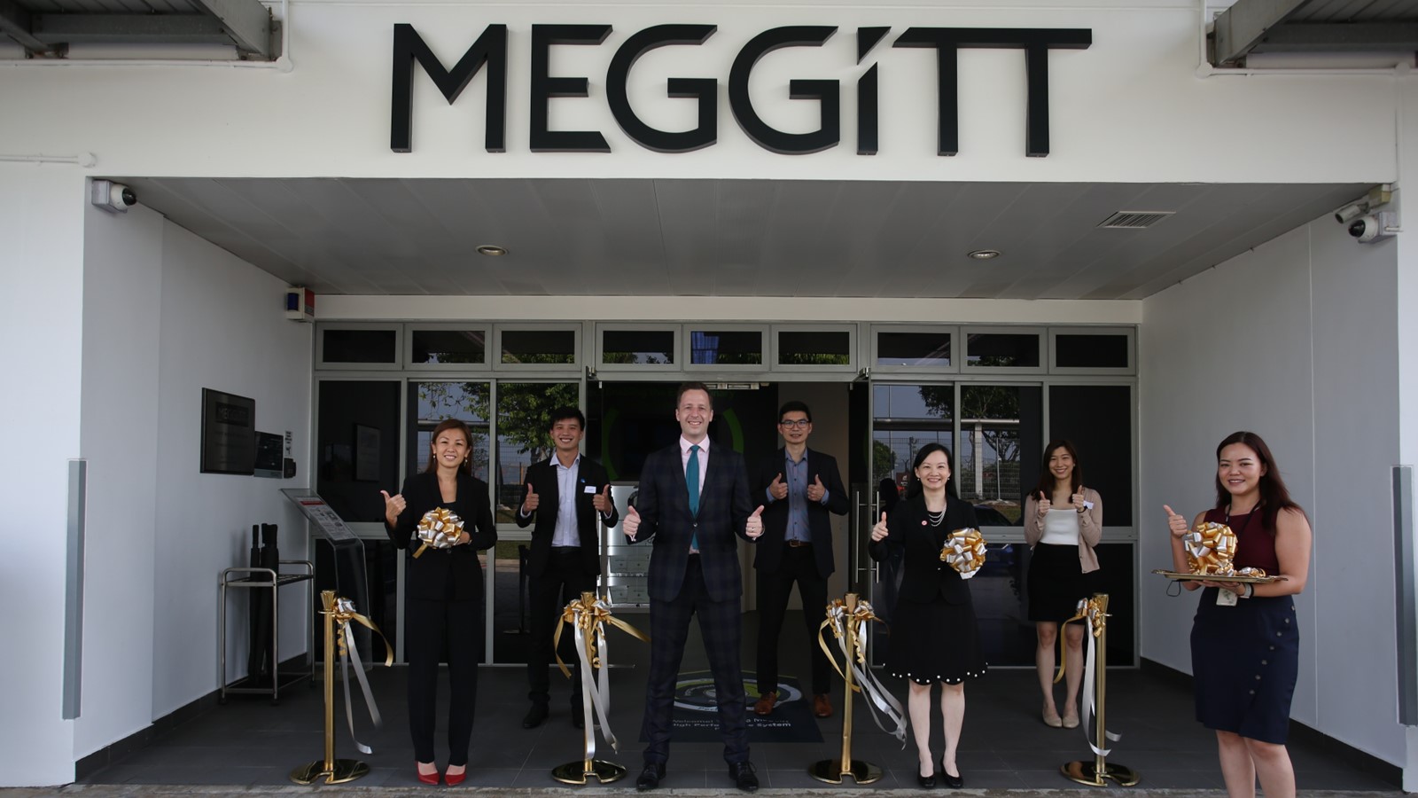 Meggitt executives and JTC staff at the opening of Meggitt’s facility at Seletar Aerospace Park