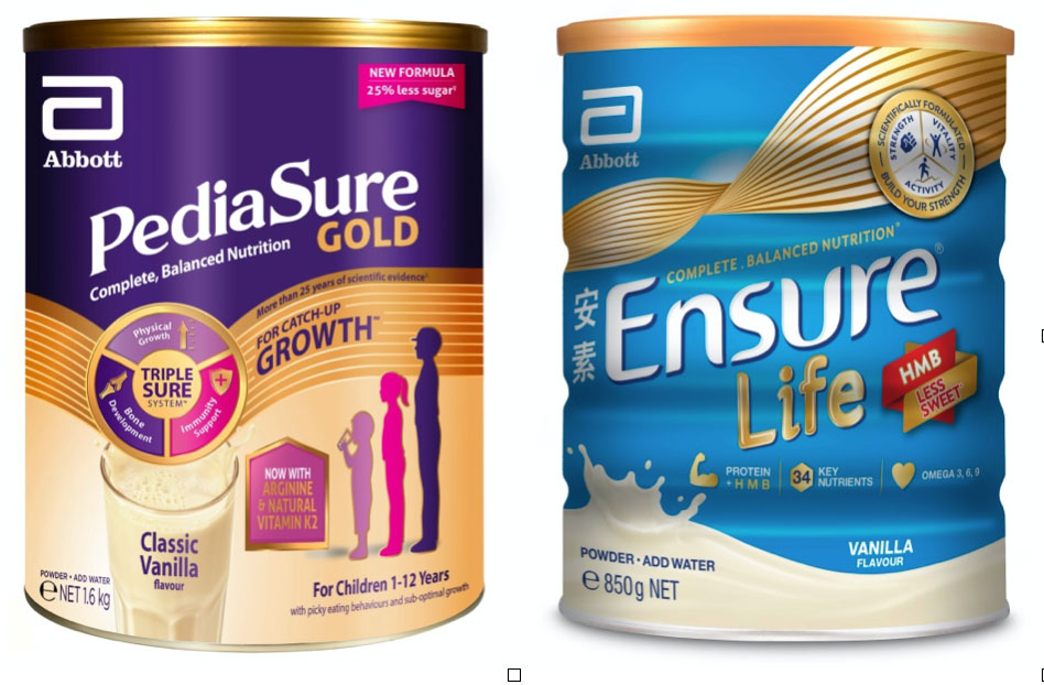 PediaSure and Ensure formula milk