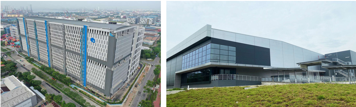JTC Logistics Hub @ Gul (left) and JTC semiconSpace (right)