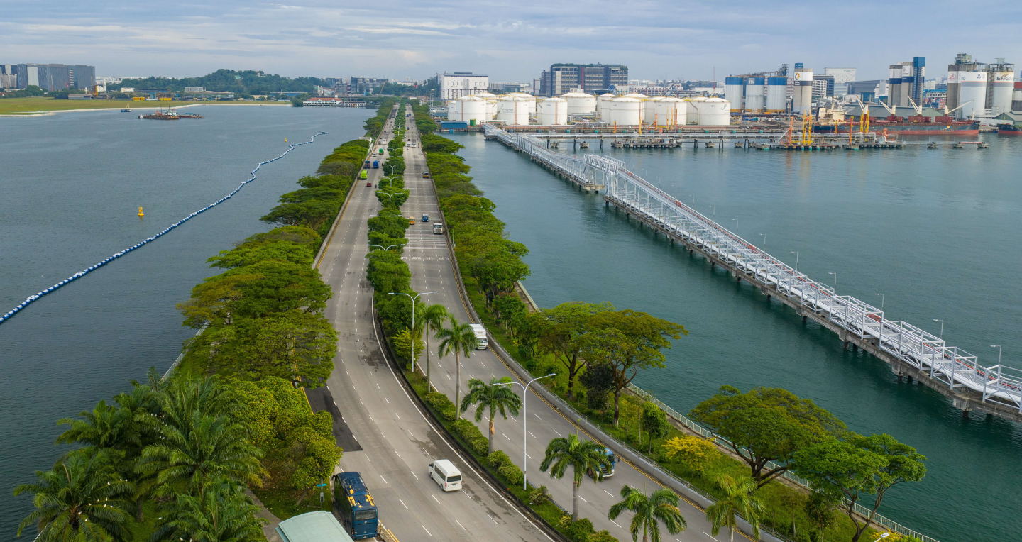 Aerial view of Jurong Island