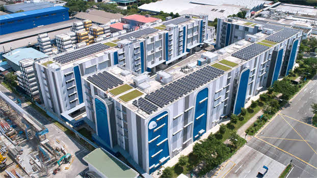 Solar panels installed on the rooftops of JTC developments
