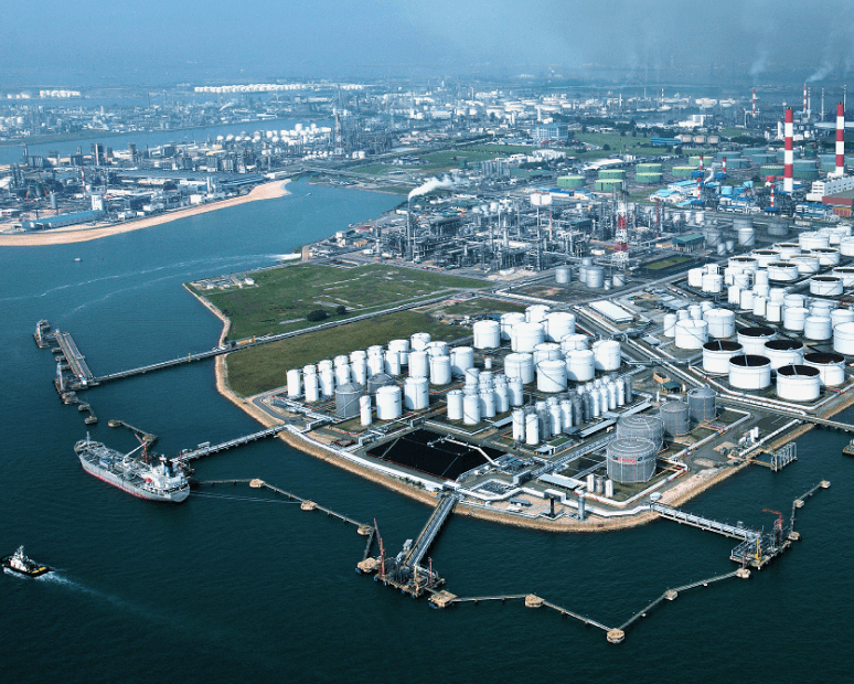 Aerial shot of energy and chemicals industry
