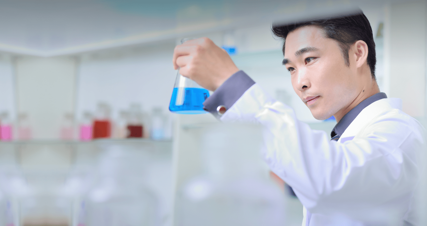 Man working at a chemical lab