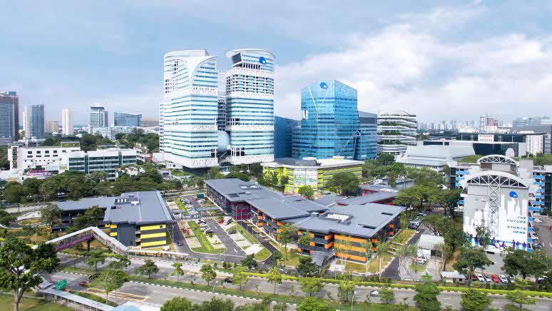 aerial image of One-North