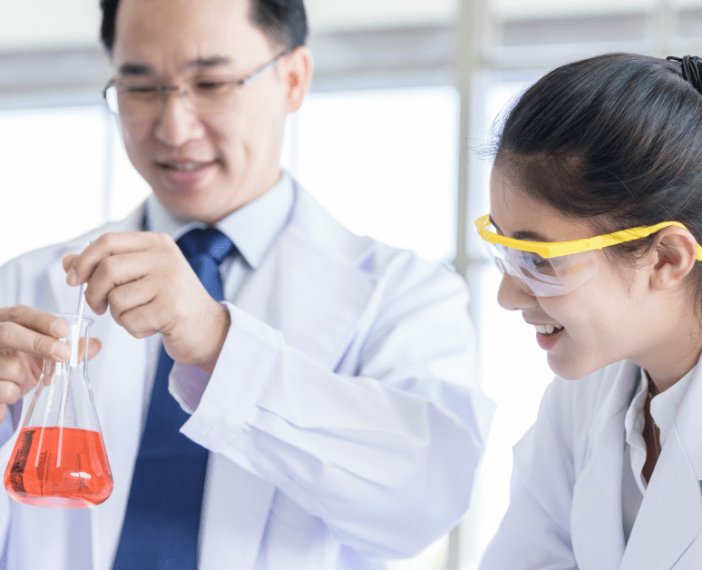 Scientists at work in a professional lab