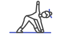Lady stretching icon to represent health and wellness