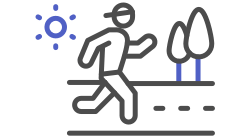 Jogger in a park icon to represent recreational spaces